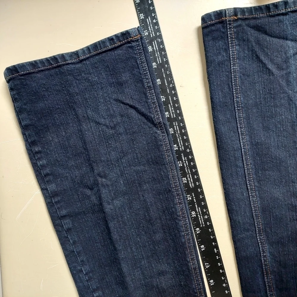 Chicos Blue Denim‎ Charm Jeans Platinum Rhinestones Bling  Flare Bootcut Stretch - Picture 5 of 12